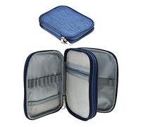 Hosoncovy Custodia per uncinetti, borsa organizer per vari uncinetti/aghi e accessori per uncinetto, custodia con cerniera a doppio strato (solo custodia vuota)