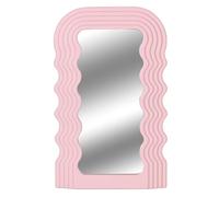 Hosoncovy Specchio da appendere alla parete, con cornice irregolare, specchio da tavolo, specchio cosmetico, specchio decorativo per il trucco, per bagno, soggiorno, camera da letto (rosa)