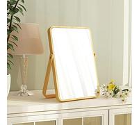 Hosoncovy Specchio da tavolo in legno con supporto Specchio per il trucco Specchio per il trucco Specchio da tavolo con supporto Specchio da bagno da terra pieghevole rettangolare HD (bianco)