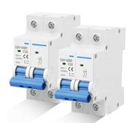 HOSPAOP 2 pezzi Interruttore di isolamento CC Impianto PV, 500V 32A 2 Poli Solare Interruttore di circuito, Interruttore di sicurezza automatico per sistemi fotovoltaici, Interruttore di protezione