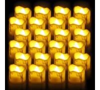 HOSPAOP 24 candele a LED con batteria, candela elettrica, funzionamento a batteria, fiamma tremolante, senza fiamma, per Natale, matrimoni, feste, festival, bianco caldo