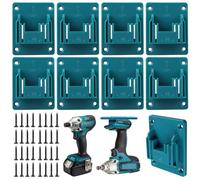 HOSPAOP 8 supporti da parete per dispositivi a batteria Makita da 18 V, supporto per trapano per utensili elettrici, supporto per avvitatore con 32 viti, supporto per macchina per officina e garage,