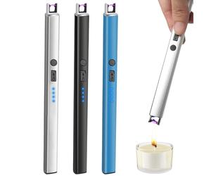 HOSPAOP Accendino Elettrico USB, Ad Arco Luminoso, Ricaricabile, Con Lucchetto Di Sicurezza, Portatile, Antivento, Senza Fiamma, Per Candele Yankee, Barbecue, Fornelli, Campeggio, Camino, 3 Pezzi