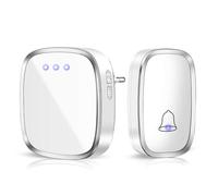 Hospaop Campanello senza fili per porta a 300 metri di portata, campanello senza fili impermeabile con LED Flash 36 suonerie 4 livelli di volume per casa, ufficio, Magas