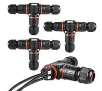 Connettore per cavi impermeabile a 3 poli, IP68, manicotto di collegamento a terra, scatola di giunzione a 3 vie, per diametro del cavo di 3 - 12 mm, scatola di giunzione per esterni, impermeabile, 3