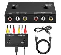 HOSPAOP Convertitore RCA a HDMI - Adattatore Dual AV a HDMI, adattatore Wii HDMI, supporto 1080P 60Hz, 16:9/4:3 per WII/N64/PS 1/PS2/PS3/STB/Xbox/VHS/VCR/DVD ect.