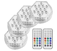 HOSPAOP Illuminazione per piscina a LED sommergibile con telecomando, 13 LED RGB, timer, ventosa e magnete, lampada impermeabile per vaso, acquario, stagno, Halloween, Natale, matrimonio, confezione