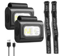 HOSPAOP Lampada a LED a clip, forte magnete, ricaricabile, impermeabile, piccola lampada USB per il petto, luce di sicurezza per cappello, jogging, corridore, pesca, passeggino, 2 pezzi