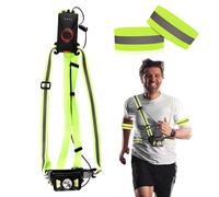 HOSPAOP Lampada da corsa al petto jogging 500 lumen - Lampada a LED ricaricabile con USB, barra regolabile a 65°, impermeabile, per corsa, ciclismo, avventura, attività all'aperto