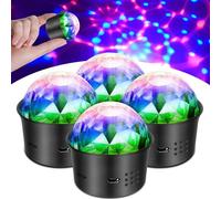 HOSPAOP Mini sfera da discoteca, 5 V, luce da discoteca, luce d'atmosfera per bambini, camera di compleanno, feste, 4 pezzi
