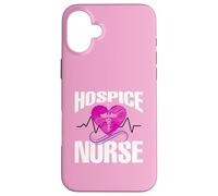 Hospice Nurse Cuore Rosa ECG Caduceo Simbolo Medico Pulse Custodia per iPhone 16 Plus