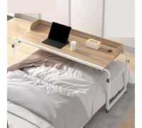 Hospital Bed Table,Tavolino Sopraletto Regolabile Da 115-210 Cm Con Ruote Tavolo Medico Con Rotelle Per La Casa Tavolo Portatile Per Laptop Desktop Mobile(Color:Legno)