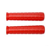 Hosrivae 2 maniglie in gomma per carriola, colore rosso, con scanalatura antiscivolo, carrelli da giardino e carriole resistenti, coperture resistenti agli urti e alle intemperie, lunghezza 114 mm