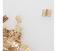 Hosrivae 20 mini cerniere da 8 mm x 10 mm, con 80 viti, per mobili per case delle bambole, portagioie, armadietti, modellismo, piccole cerniere in ottone e metallo argentato, per progetti fai da te