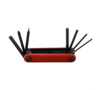 Hosrivae 7-in-1 Lega di Alluminio Riparazione Tool Set - Multifunzione Pieghevole per la Manutenzione della Bici Strumento per Strada & Mountain Bike, Compatto 9,5 cm Carry-On Des(ROSSO)