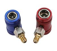Hosrivae Accoppiatore adattatore connettore rapido per set di manometri A/C R1234yf, confezione da 2, lato alto e basso con codifica rossa, compatibile con Automotiv