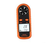 Hosrivae Anemometro portatile digitale con temperatura, anemometro a palette leggero per valutazione del vento e dell'ambiente, gamma di funzionamento -10 ~ 50 °C, nero + arancione