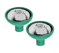 Hosrivae Annaffiatoio da giardino in plastica con testa a rosa, attacco per doccia per lattine a bollitore, 8 x 6 cm, ugello spray verde, confezione da 2 pezzi, modello resistente a risparmio idrico