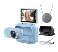 Hosrivae Azione Panoramica Compatta con WiFi, Anti-Shake, Schermo HD 2.0", Ciclismo Magnetico e Avventure All'Aperto, Portatile Pollice, Bianco (Blu)