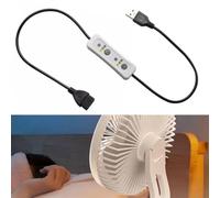 Hosrivae Cavo di prolunga USB per ventola con timer e controllo, 3 interruttori, cavo per lampade da scrivania, funzione di memoria con indicatori LED, 60 cm