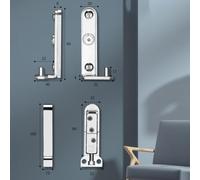 Hosrivae Cerniera invisibile regolabile per porte interne, cerniera superiore e inferiore in lega di zinco regolabile 3D con regolazione sinistra/destra e anteriore/posteriore, (argento)