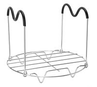 Hosrivae Cestello a vapore pieghevole per pentole a pressione, 6QT 8QT, cestello in acciaio con manici in silicone, gambe rialzate per cucinare uniformemente, accessorio da cucina pieghevole (A)