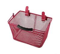 Hosrivae Cestino anteriore per manubrio per bambini, cestino in filo di ferro resistente, con maniglia per il trasporto, 24,5 x 18 x 14 cm, adatto alla maggior parte delle biciclette per bambini