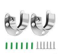 Hosrivae Confezione da 2 supporti terminali per asta in acciaio inox, supporto per asta pesante, per armadio e guardaroba, per appendere (32 mm)