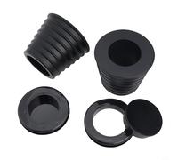 Hosrivae Confezione da 4 cunei a cono per ombrellone, tavoli da patio, occhielli in gomma per fori in vetro acrilico da 5 cm, anelli standard per ombrelli neri