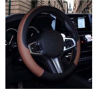 Hosrivae Coprivolante per auto, 38 cm, in pelle PU, traspirante, antiscivolo, adatto per la maggior parte dei veicoli, design elasticizzato con fibbia regolabile, nero e beige (nero curry)