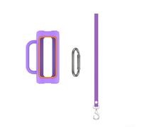 Hosrivae Custodia in silicone per altoparlante portatile JBL Grip, custodia protettiva morbida con tracolla, custodia da viaggio per escursioni e uso all'aperto, nero (viola)