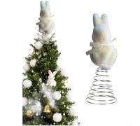 Hosrivae Decorazione per albero di coniglietto floccato, statuetta in velluto con base, centrotavola pasquale, riempitivo per cesti e decorazione per la casa, 19,5 cm (giallo)