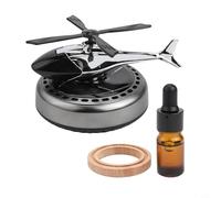 Hosrivae Diffusore solare per aromaterapia per cruscotto auto - Deodorante girevole per elicottero, ad alta efficienza energetica, ABS + lega di alluminio, nero (nero)