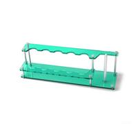 Hosrivae Espositore da pesca in acrilico con 5+10 fori, organizer per attrezzatura con pilastri in acciaio e mulinelli a vite da 1/4, luci, verde (verde)