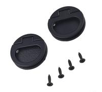 Hosrivae Filo in lega di zinco per maniglie ad anello per porte scorrevoli, porte dei cassetti e porte a scomparsa, confezione da 2 pezzi di hardware nero per armadietti con foro centrale da 32 mm