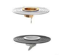 Hosrivae Filtro per lavello a pavimento con prevenzione del riflusso, drenaggio rapido e struttura a doppio materiale (plastica/rame), per uso in bagno e doccia (nucleo in rame bianco)