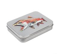 Hosrivae Fly Box per pesca a mosca, scatola compatta in latta con interno in spugna, 8,76 x 11,8 x 2,3 cm, leggera e resistente, ideale per esterni (A)