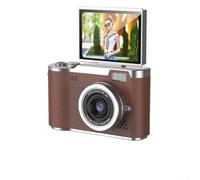 Hosrivae Fotocamera digitale 4K con sensore da 48 MP, zoom digitale 8x, schermo a scatto da 2,4 pollici, schermo HD da 2,4 pollici e cattura del viso, per studenti fotografi (marrone, 32 G)