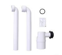 Hosrivae Geberit - Scarico per lavabo, 90/45 gradi, con guarnizione, anti-odore, trappola per capelli in PP, tubo bianco regolabile per bagno (90°)