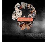 Hosrivae Ghirlanda artificiale di zucca con scheletro di Halloween, per esterni, decorazione da appendere alla parete, decorazione per la casa e le feste per autunno, Ringraziamento, Cristo (D)