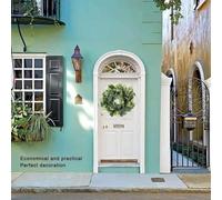 Hosrivae Ghirlanda di eucalipto per decorazione porta - erba artificiale per corona ad anello 30 x 30 x 3 cm realistica verde da appendere alla parete per interni ed esterni, decorazione da giardino