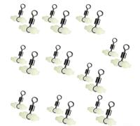 Hosrivae Glow-in-the-Dark - Girella da pesca con perline di plastica luminose e spacco per anello, terminale in acciaio al carbonio per pesca notturna, rotazione a 360°, liscia (S)