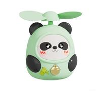Hosrivae Grazioso ventilatore portatile a forma di panda, ricaricabile USB a 2 velocità, con lama morbida, 6,3 x 6,3 x 9 cm, ventola di raffreddamento personale per viaggi, ufficio, casa (verde)