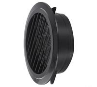 Hosrivae Griglia di ventilazione rotonda per montaggio a parete o a soffitto, diffusore d'aria in ABS nero con flusso d'aria efficiente e pannello rimovibile per la pulizia, 100 mm (200 mm)