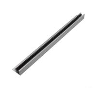 Hosrivae Guida per pavimento per porta scorrevole in vetro, binario in lega di zinco da 40 cm con rivestimento in peluche per riduzione del rumore, guida fissa per pavimenti per porte in vetro da 0-14