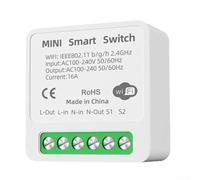 Hosrivae Interruttore WiFi 16A controllo a 2 vie, relè interruttore con timer, compatibile con e per app Tuya, ventole per luci domestiche wireless da 2,4 GHz, grigio