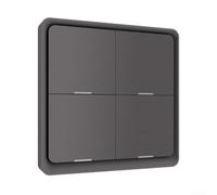 Hosrivae Interruttore wireless a 4 bande per Tuya per Zigbee, per controllo app Smart Life, modulo da parete a pulsante per automazione domestica intelligente, facile installazione a parete (grigio)