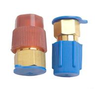 Hosrivae Kit adattatore retrofit AC da R12 a R134a con conversione laterale ad alta e bassa pressione per veicoli 1976-1995, alluminio + rame riutilizzabile A/C Retr