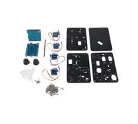 Hosrivae Kit braccio robotico fai da te con alloggiamento in acrilico, set di assemblaggio elettronico per saldatura nera, progetti creativi, pratica educativa di saldatura e apprendimento della