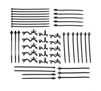 Hosrivae Kit di fascette e clip per cablaggio, 45 pezzi, in nylon, per l'organizzazione del cablaggio del vano motore, ignifugo e resistente al calore